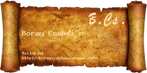 Boray Csobán névjegykártya